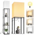 thumbnail image 1 of CAILESER L&aacute;mpara de Pie con Estantes, Moderna Lampara Alta de Piso para Sala, con Bombilla LED, Ll&aacute;mpara de Estanter&iacute;a Eesquina con Pantalla, para Sala de Estar, Rec&a, 1 of 7
