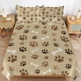 thumbnail image 6 of 3 Pcs Soft Bedding Set, Includes 1 Duvet Cover with Zipper And 2 Pillow Shams,Brown Footprints And Bones Full(79"×90"), 6 of 8