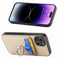 thumbnail image 4 of Allytech iPhone 15 Case with Ring Holder Kickstand, Weave Texture Slim Fit Wallet Case with Cards Holder Shockproof Bumper Phone Case Cover for Apple iPhone 15 - Khaki, 4 of 14