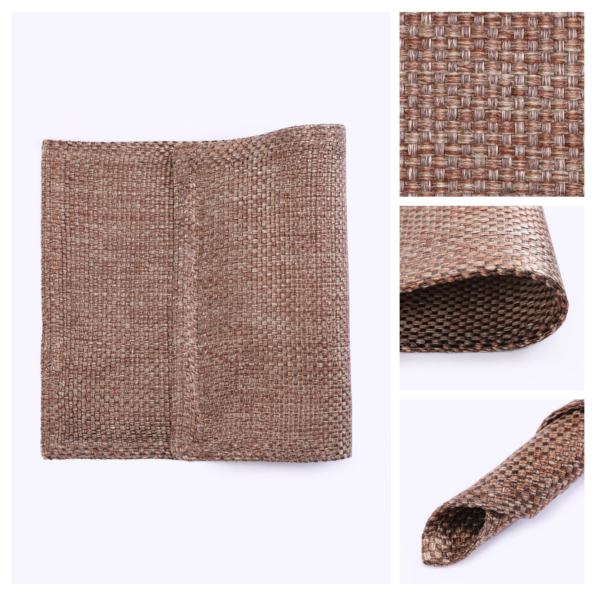 Unique Bargains Farmhouse Placemats Set of 4 Cotton and Linen Khaki 18.1x11.8inch