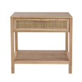 thumbnail image 2 of Tia Table d'Appoint de 22 Pouces, Pin, Rotin Tressé, 1 Tiroir, Brun Naturel, 2 of 3