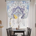 thumbnail image 3 of Blue Purple Boho Tie Up Curtains for Windows, Balloon Window Shades, Vintage Abstract Art Floral Ethnic Tribe Kitchen Window Treatments Roll Up Curtain for Basement/Nursery 52"x45", 3 of 8