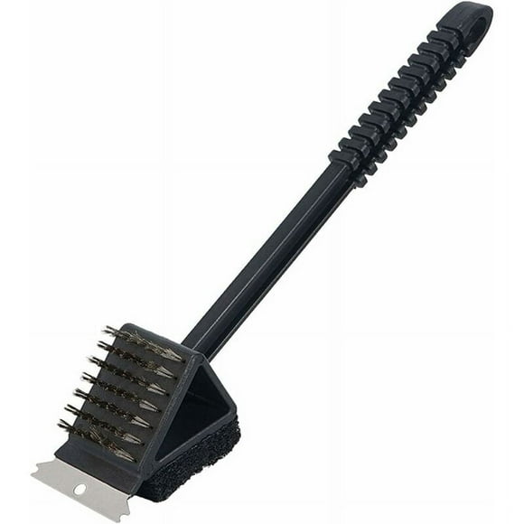 nipocaio3 in 1 BBQ Grill Brush, Cleaning Brush and Stainless Steel Bristle, Scraper for Gas, Infrared, Charcoal, Porcelain Grills (Size: 36 x 7.5cm)