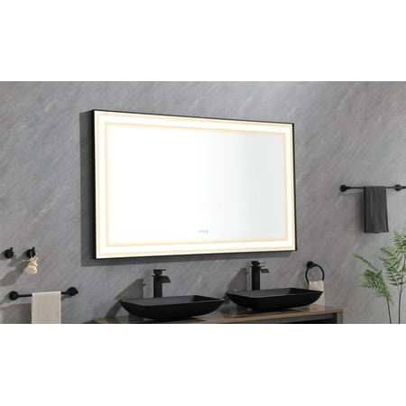 

Officery 72*36 LED Lighted Bathroom Wall Mounted Mirror with High Lumen+Anti-Fog Separately Control