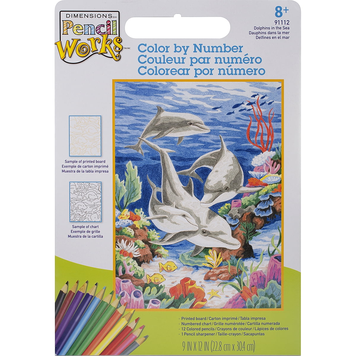 Pencil Works Color By Number Kit, 9" x 12"