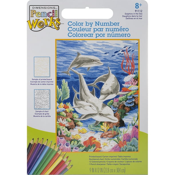 Pencil Works Color By Number Kit, 9" x 12"