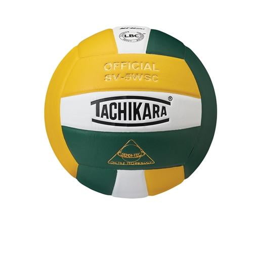Tachikara Indoor Volleyball SensiTec, Gold/White/Dark Green