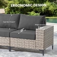 thumbnail image 3 of XIZZI Patio Furniture Outdoor Conversation Set with Wide Armrests, Wicker Rattan Patio Outdoor sectional with Firepit Table and Swivel Rocking Chair, Black, 3 of 11