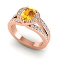 thumbnail image 2 of Diamond-Capitals 2.35 Carat Fine Natural Diamond Citrine Gemstone Proposal Ring for her Solid 18K Rose Gold Size 7.5, 2 of 8