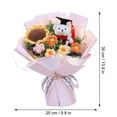 thumbnail image 3 of 13.8in Graduation Bouquet Blue Knitting Flower Bouquet with Bear Doll Suitable for Graduation Gift Giving and Party Decoration, 3 of 6