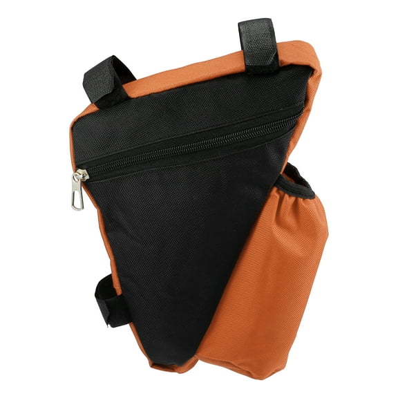 Unique Bargains Bike Triangle Frame Bag with Bottle Holder Cycling Storage Bag for Road Mountain Bike Orange
