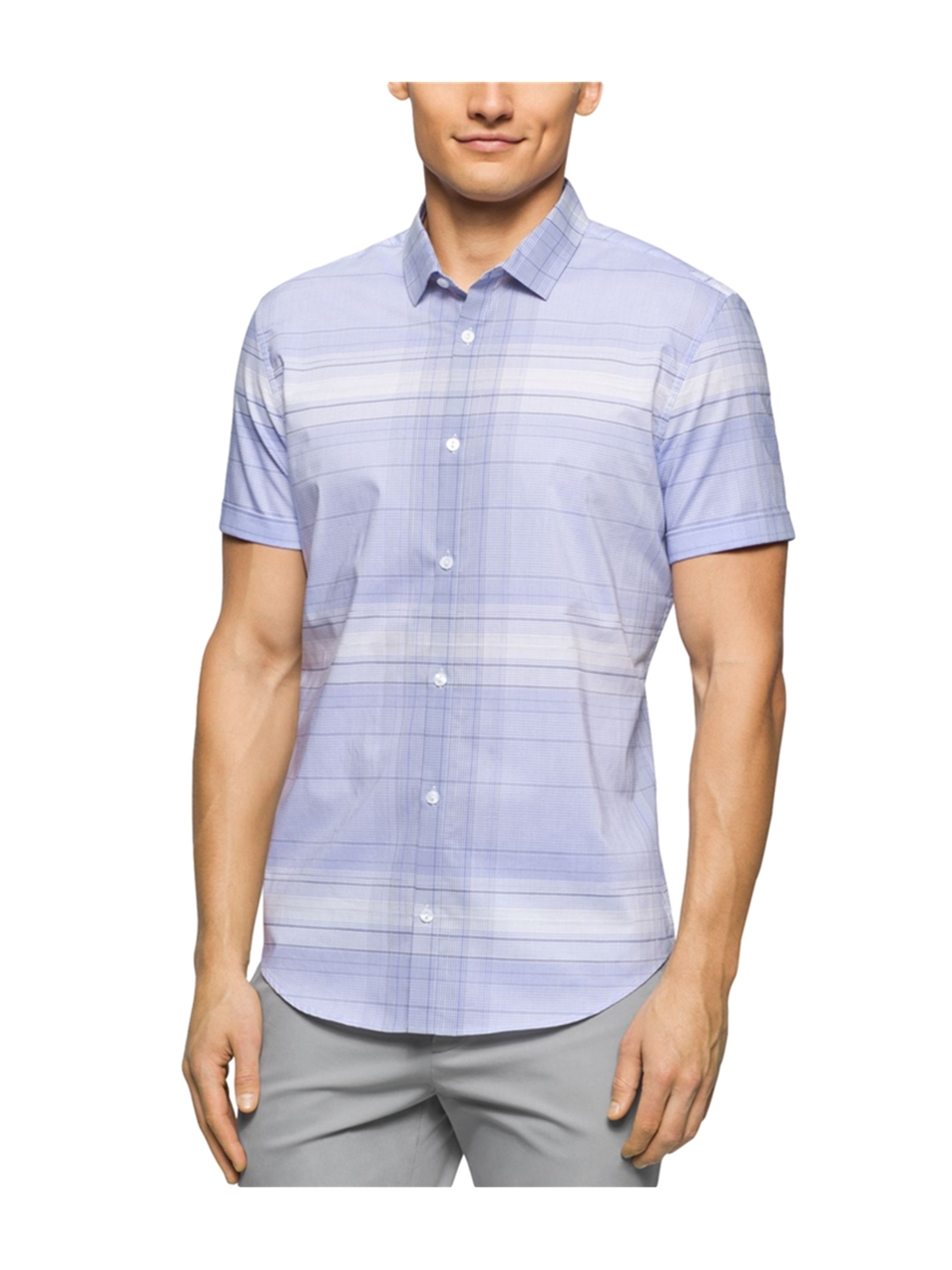 Calvin Klein Mens Dobby-Twill Button Up 