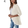 thumbnail image 4 of PULLIMORE Womens Lightweight Summer Cardigan Casual Open Front 3/4 Sleeve Cardigans Coat (M, White), 4 of 8
