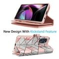 thumbnail image 4 of EBIZCITY for Motorola Moto G 5G 2022 Case, Wallet Detachable Magnetic Cover 9 Card Slots Holder with Wrist Strap Kickstand (Rose Gold Marble), 4 of 6