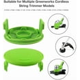 thumbnail image 2 of THTEN Trimmer Replacement Spools Cap Covers Compatible with Greenworks 21332 21342 24 Volt 40V 80V Cordless Weed Eater with 3411546A-6 Cap Covers Parts Auto-Feed String Edger 16ft 0.065” 29252, 2 of 2