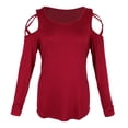 thumbnail image 3 of Camiseta Mujeres Strappy Hombro Fruncido Topangas Largas Blusa Ajuste Túnica S Baoblaze  blusa tops hombro frío, 3 of 8