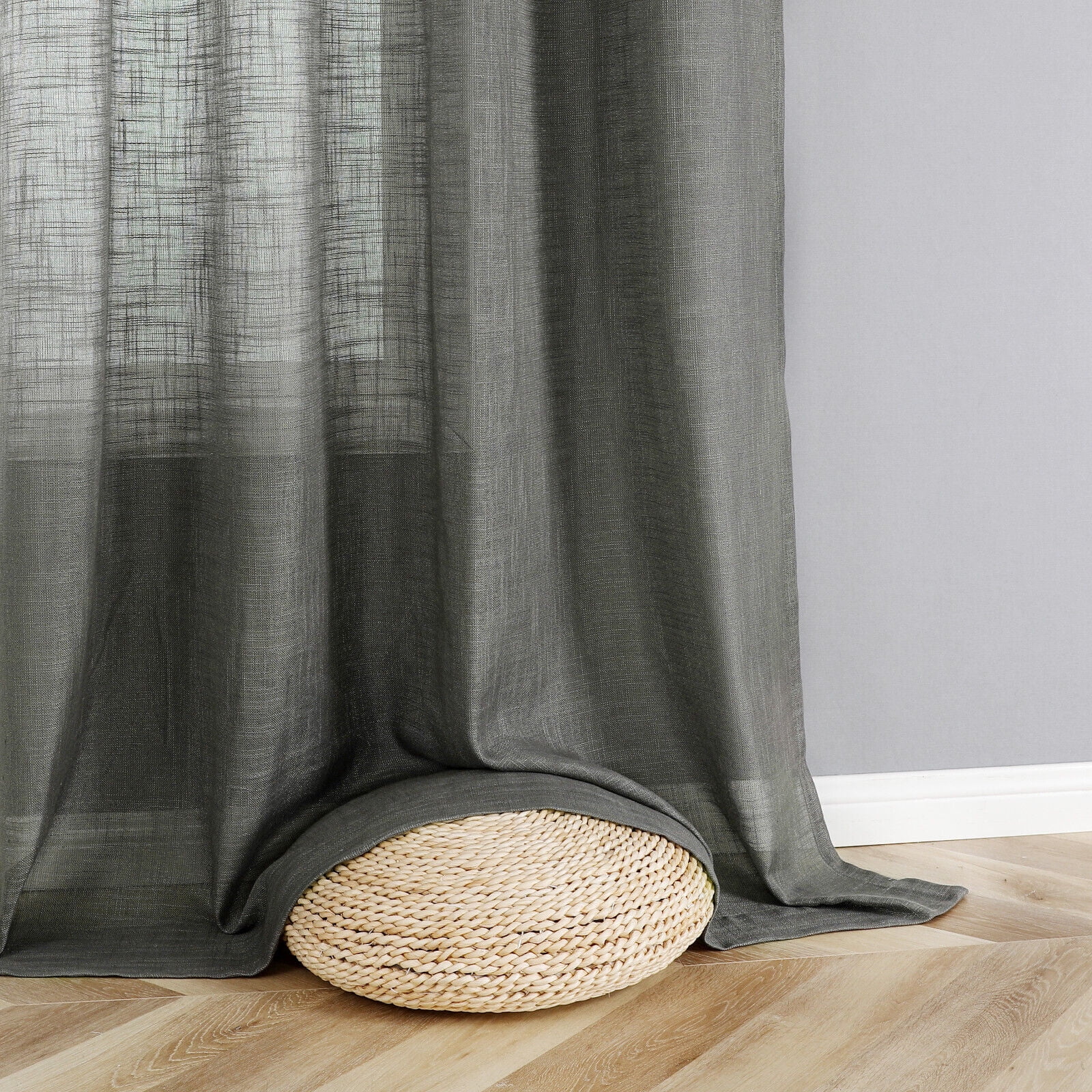 Hampton Home 2 Piece Luxury Semi Sheer Grommet Top Curtain Panel Pair - Assorted Colors