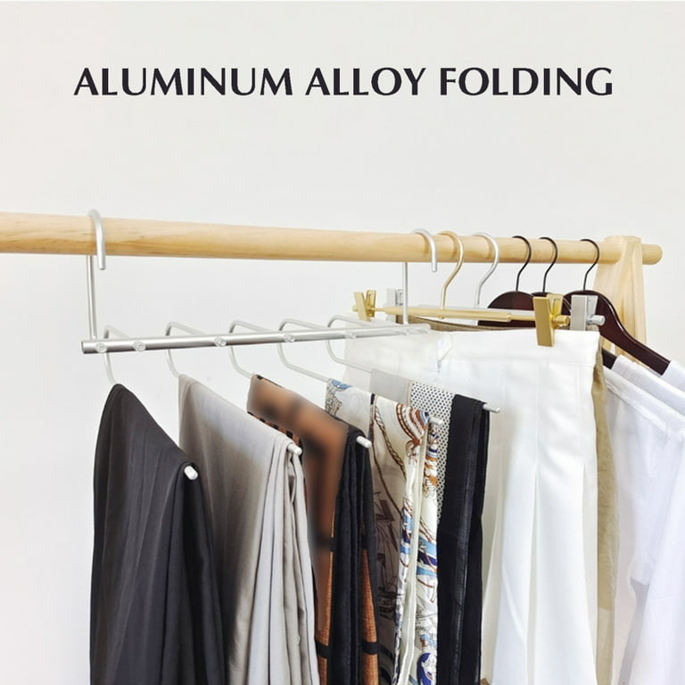 Over the Door Pants Storage Hangers Space Saving Trouser Rack for Clothes Storage Management Silver