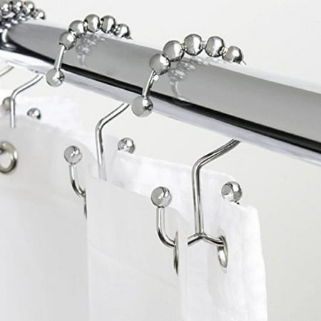 Huji Double Glide Decorative Roller Shower Curtains Hooks Set Of 12