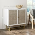thumbnail image 4 of Nathan James Kova Natural Cane Rattan Doors Accent Cabinet with Brass Metal Base and Adjustable Shelf, 4 of 5