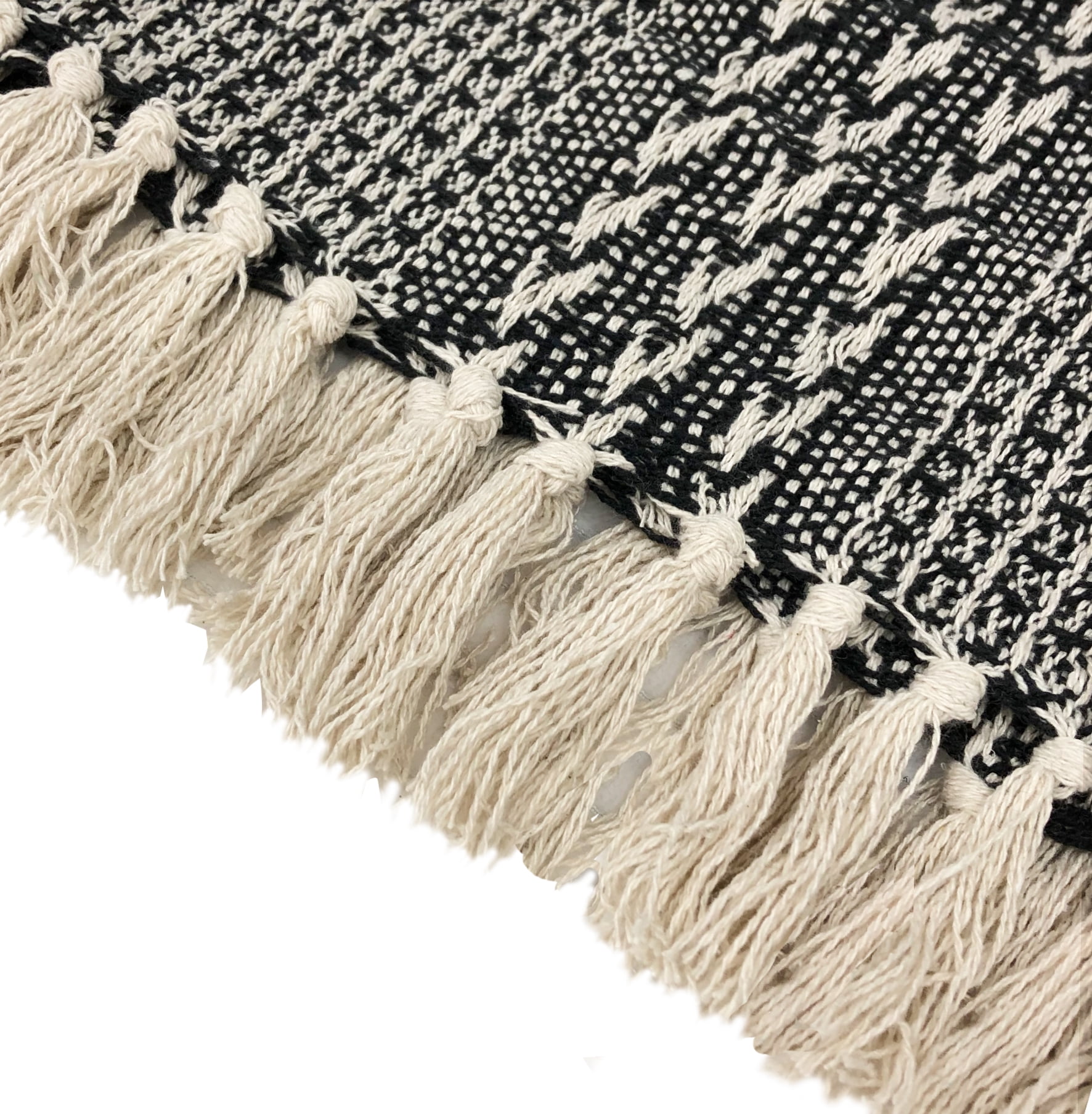 Jax Black and White Cotton Throw 50x60