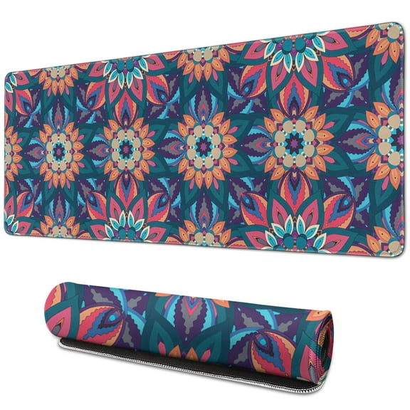Performore Mouse Pad - Vibrant Mandala Design - Enhances Gaming Experience - Non-Slip Rubber Base - Large Size, 31.5x11.8 Inch
