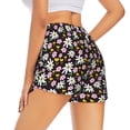 thumbnail image 3 of Xecao's Daisies Flowers for a double-layer running short for women, perfect for gym, tennis, and more, featuring a convenient pocket., 3 of 9