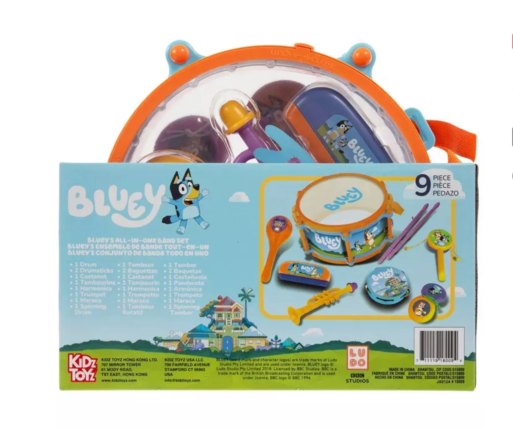 Kidz Toyz Bluey's Boy's & Girl's all in one Band Set, Blue, 9"