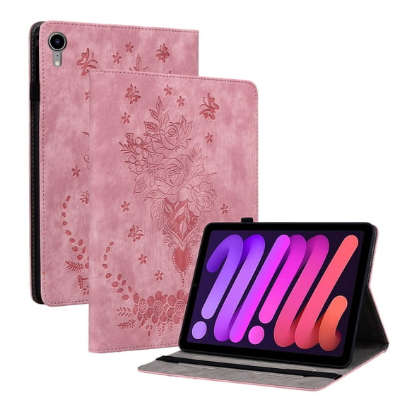 Case for iPad mini 7th (A17 Pro) 2024/iPad Mini 6th Generation Case 2021 8.3 Inch, Slim Stand Shell Protective Case with Pencil Holder, PU Leather Folio Cover for iPad Mini 7th/6th, Pink