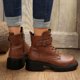 thumbnail image 2 of NECHOLOGY Botas Mujer Adulto Femenino Zapatos Botines para mujer Botas Mujer/Invierno Botas De Moto Estilo Británico Suela Gruesa Hebilla De Cinturón Botas Retro Botas Grandes (Brown, 9), 2 of 7