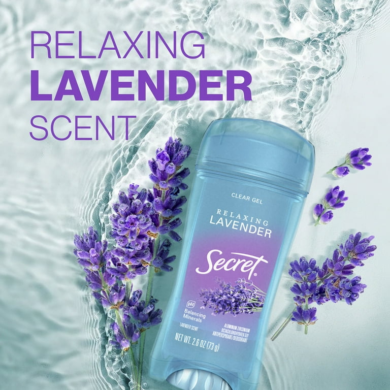 Secret Fresh Clear Gel Deodorant for Women, Lavender, 2.6 oz each, Pack of 2