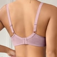 thumbnail image 4 of Gymayou Women Underwire Adjustment Bra With Delicate Lace Trim Smooth Molded Cup Push Up Bra Side Support Gather Full Coverage Bra Purple 85B, 4 of 7