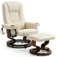 thumbnail image 2 of AVAWING 8 Point Vibration Massage Recliner Chair, 360° Swivel Chair with Ottoman, Indoor, Beige, 2 of 8