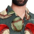 thumbnail image 5 of Baseball Men's Short Sleeve Shirts, Casual Hawaiian Print Button Down Summer Beach Top Unisex, 5 of 6
