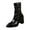 Black, variant on Mid Calf Boots Women Fold Short Boots High Heels Block Pointed Toe Boots Dress Combat Boots for Women 2025 Fasion