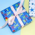 thumbnail image 6 of Reversible Birthday Wrapping Paper for Boys Girls Kids Adults Baby Shower - Colorful Happy Birthday Gift Wrap Paper for Party - Gift Wrapping Paper Roll, 17.7 Inch X 33 Feet, High Gloss, 6 of 8