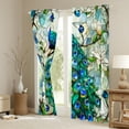 thumbnail image 3 of jejeloiu 3D Chic Peacock Blackout Curtains Set of 2 (52x84 Each),White Flower Floral Window Curtains,Zoo Animal Curtains and Drapes For Kids Boys,Microfiber Bedroom Decor, 3 of 6