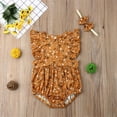 thumbnail image 4 of Ensemble Assorti Bébé Filles Grande / Petite Soeur Été Floral Romper Robe Bandeau Grande Robe de Soeur 1-2 Ans, 4 of 7