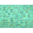 thumbnail image 1 of Ahgly Company Machine Washable Indoor Rectangle Southwestern Turquoise Blue Country Area Rugs, 8' x 12', 1 of 4