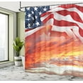 thumbnail image 5 of Ambesonne American Flag Shower Curtain, Skyline Clouds, 69"Wx84"L, Multicolor, 5 of 5