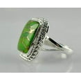 thumbnail image 4 of Navya Craft Green Copper Turquoise 925 Sterling Silver Handmade Women Statement Ring Size 5.0, 4 of 5