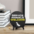 thumbnail image 3 of Service Animals Welcome Circle Table Sign with Acrylic Stand (5x5") | Public Spaces Signage, 3 of 9