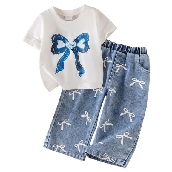 KPOPLK Toddler Baby Girl Clothes 2Pcs Embroidered Button Front Top and Pants Soft Casual Outfits Clothing Set Size 18-24 Months,White