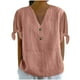 thumbnail image 2 of mfyjkho Tops Para Mujer, Camiseta Holgada De Manga Corta Con Cuello En V Y Botones Para Mujer, Estilo Informal Y Moderno. Tops Y Blusas Para Mujer Xxl, 2 of 5
