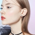 thumbnail image 4 of Vintage Minimalist Inlaid Diamond Metal Flash Ladies Earring Jewelry Gift, 4 of 6