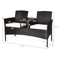 thumbnail image 2 of Costway Patio Rattan Conversation Set Seat Sofa Cushioned Loveseat Glass Table Chairs, 2 of 9