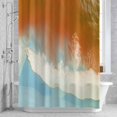 thumbnail image 2 of Orange Ocean Bathroom Shower Curtain, Beach Pattern Waterproof Washable Soft Bath Curtain for Bathtub Decor with 12 Hooks&Grommet, 54x78 Inch, 2 of 9
