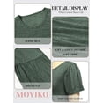 thumbnail image 6 of MOYIKO Women Short Sleeve T-shirts Casual Crew Neck Basic Tops Deep Green Relaxed Fit Solid Color Tee Shirt S, 6 of 7