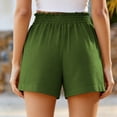thumbnail image 2 of Women Lounge Shorts with Pockets Elastic High Waist Casual Wide Leg Shorts Lightweight Cooling Summer Shorts (L, Army Green), 2 of 6
