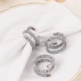 thumbnail image 5 of Balsa Circle 4 Silver  Swirl Design Rhinestone Napkin Rings Party Events Reception Decorations Wedding Supplies, 5 of 8